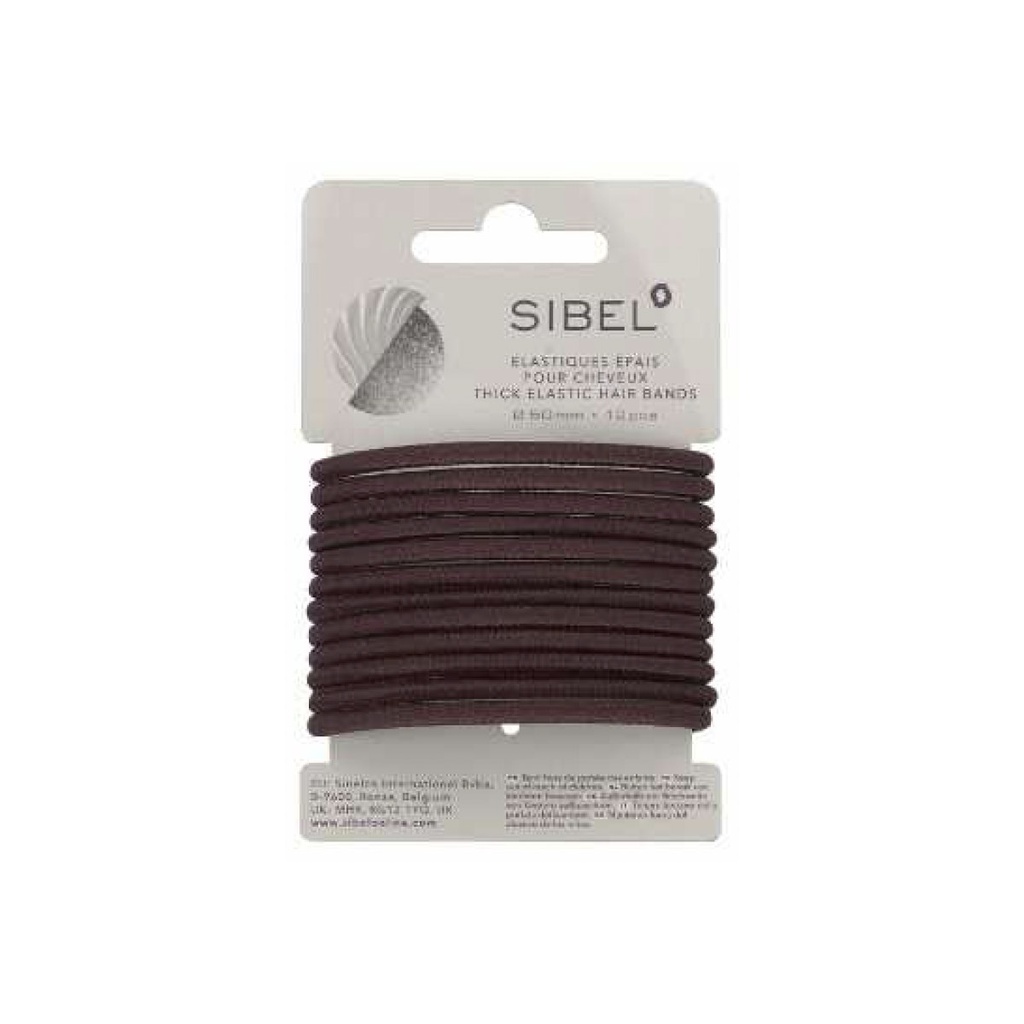 Sibel Dikke Haarelastiek Bruin 12 Stuks