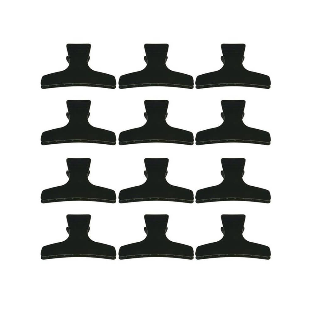 Sibel Verdeelklem Breed Zwart 8cm 12 Stuks