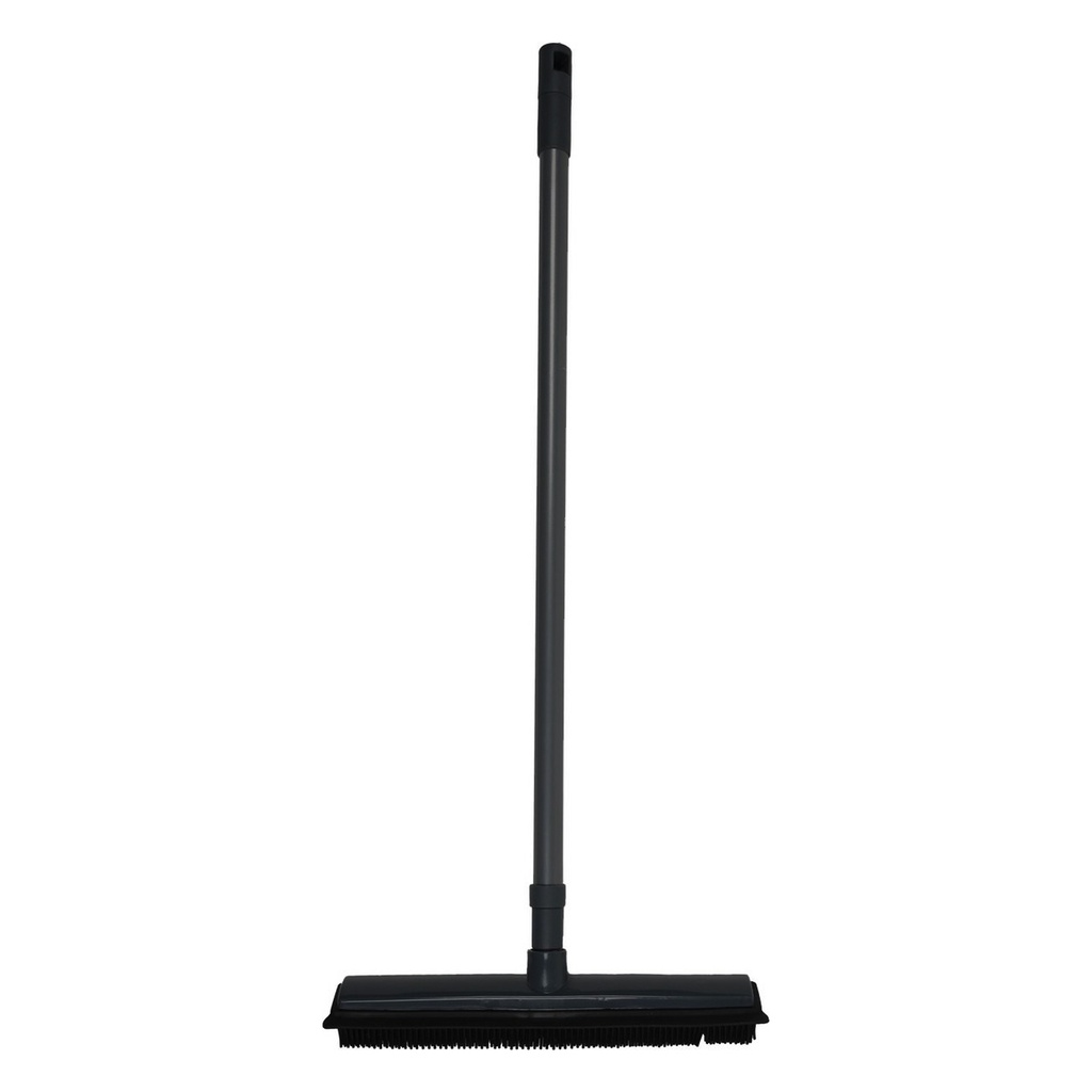 DKS Pro Rubber Bezem met Schrobschuiver en Steel - Zwart