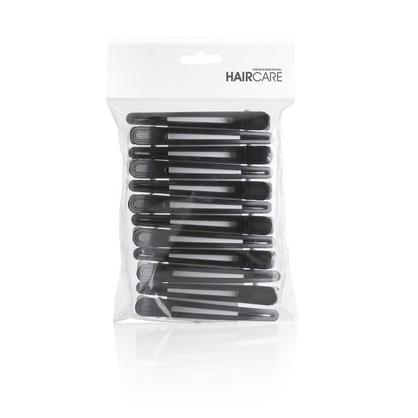 Haircare Clips Plastic/Alu Zwart 10cm 12 Stuks