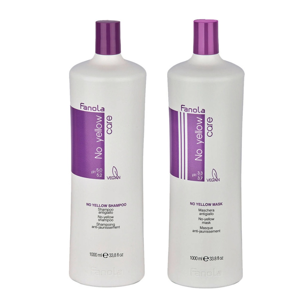 Fanola No Yellow Shampoo 1000ml + Masker Set 1000ml