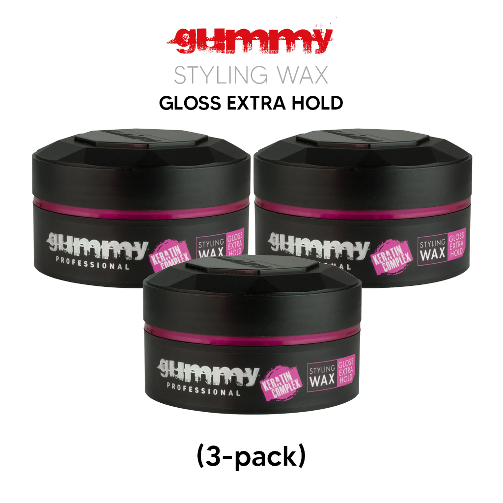 Gummy Styling Wax Gloss Extra Hold 150ml (3-pack)