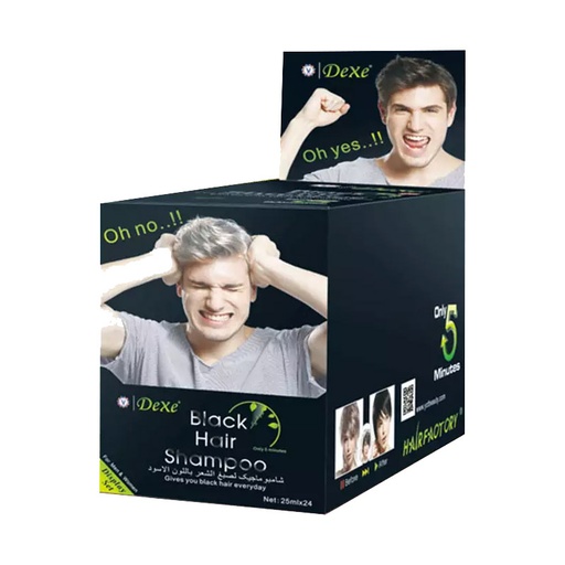 [150402] Dexe Black Hair Shampoo Display - 24 Sachets