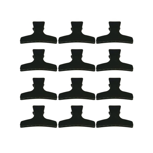 [502304] Sibel Verdeelklem Breed Zwart 8cm 12 Stuks