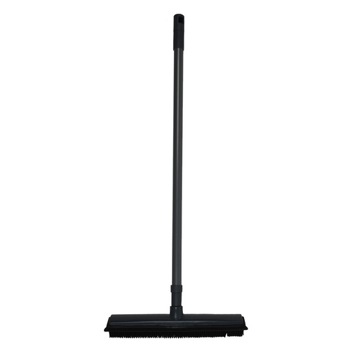 [703030] DKS Pro Rubber Bezem met Schrobschuiver en Steel - Zwart