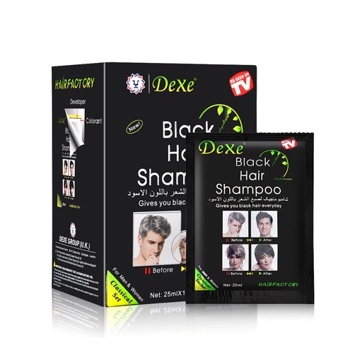 [150401] Dexe Black Hair Shampoo Box - 10 Sachets
