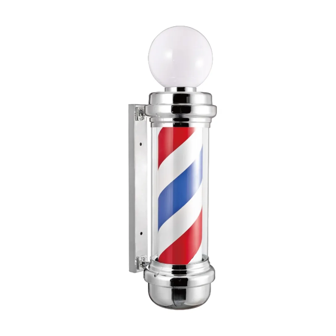 [307615] DKS Pro Barberpole - Kapperspaal met Bol 85cm - Zilver