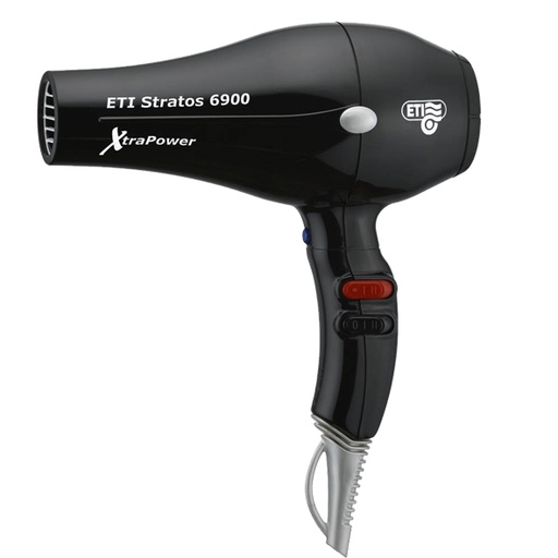 [305300] ETI 6900 Stratos XtraPower Fohn Zwart 2500w
