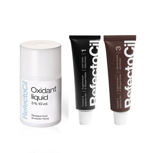 [1007034] Refectocil Set Nr. 1 zwart + Nr. 3 Natuurbruin + Liquid Oxidant 100ml